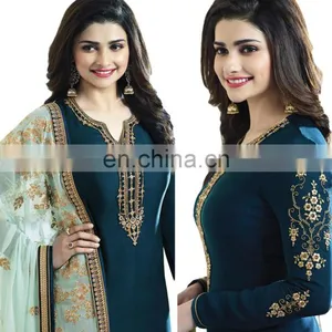 Occasion Casual Party Wear Semi-Stitched Straight Cut Style Salwar Kameez 2017 (salwar Kameez Suits) thumbnail-2