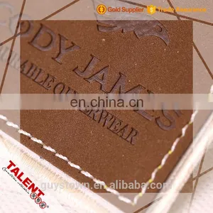 Custom Hot Stamping Brand Logo Bordure Border Jeans Small Leather Patch Sewing Canvas for Decoration thumbnail-2
