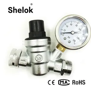2018 Hot Sell Adjustable Brass Water Pressure Regulator With Gauges thumbnail-5