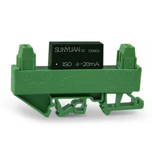 Small Size DIN Rail Mounted 4-20mA Current Loop Powered Signal Isolator DIN3 ISO 4-20mA thumbnail-1