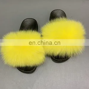 Amazon Hot Sale Factory Price Fashion Women Indoor Soft With The Faux Fur Sandals Furry Slipper for Ladies thumbnail-6