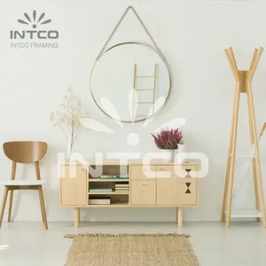 Metal Framed Decorative Wall Mounted Mirror With Hanging Chain, Aluminum Framed Mirror, Custom Mirror Frames thumbnail-1