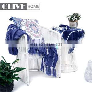 Unique Style Printed Waterproof Replacement Cushion Covers Outdoor Furniture With Tassels thumbnail-5