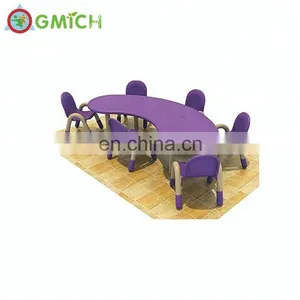 Kindergarten Furniture Baby Kids Study Plastic Table Desk and Chair thumbnail-4