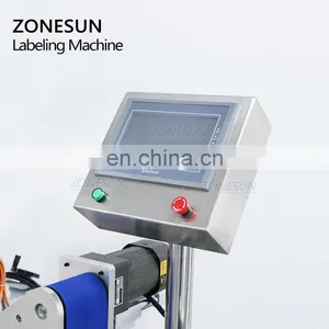 ZONESUN ZS-TB823 Horizontal Tube Sticker Automatic Crayon Plastic Round Bottle Labeling Machine For Cryo Vials thumbnail-2