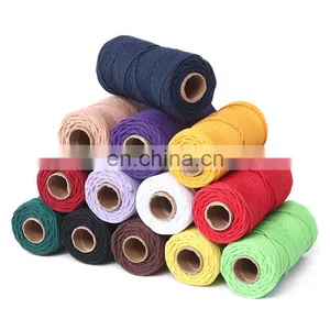 Wholesale Macrame Rolls 3mm Cotton Cord Rope 100 Meters/roll 100% Cotton Natural Cotton thumbnail-1