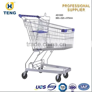Asia Style Dimension Unfoldable Hight Capacity Supermarket Shopping Trolley thumbnail-6
