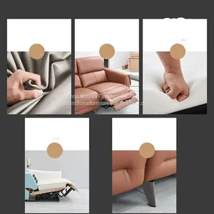 Italian Minimalist Leather Functional Sofa Living Room Combination Italian Light Luxury European Classic Electric Sofa thumbnail-5