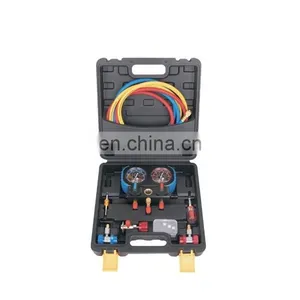 Good Price Auto Manifold Gauge Set A/C R134A Refrigerant Guage Set thumbnail-1