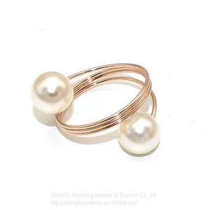 Elegant Pearl Napkin Ring Wedding Dinner Table Accessories Decoration thumbnail-2