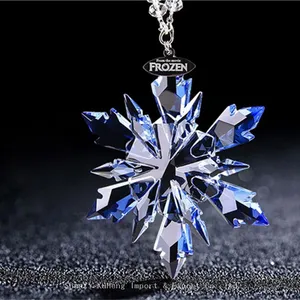 High Quality Crystal Snowflake Pendant Car Hanging Crystal Glass Ornament With Gift Box thumbnail-1