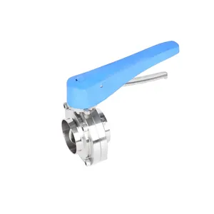 Standard Dairy Stainless Steel Sanitary Butterfly Valve thumbnail-3