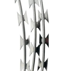 Expanded Razor Barbed Wire Fence Flat Wrap Razor Barbed Wire Diamond Weld Razor Wire Fence Sustainable Waterproof thumbnail-1
