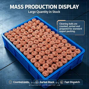 Heatproof High Temperature Resistant Steel Ball Copper Wire Scrubber for Cleaning Ovens, Stoves and BBQ Grills thumbnail-3