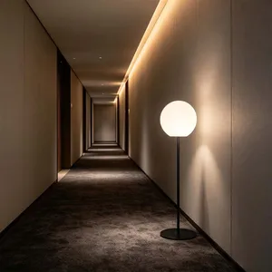 Minimalist Round Globe Floor Standing Lamp, Customizable Height Dimmable Light, CE ROHS Indoor Floor Lamp thumbnail-4