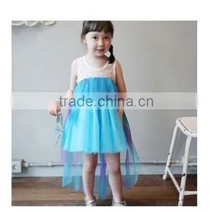 Fashion Cheap Wholesale Cheap M40259A Lat Beautiful New Frozen v Dress Girls Puffy Dress Outlet Outlet thumbnail-1