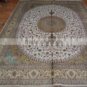 Chinese Handwoven Cotton and Silk Carpet Turkish Carpet Prayer Mat 8x10 ft thumbnail-3