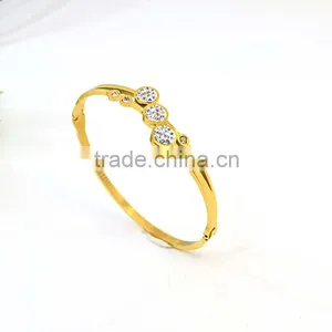New Fashion Girls Tops 316l Stainless Steel Jewelry Gold Bangel Bracelet thumbnail-2