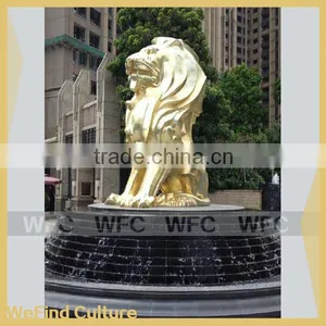 Large Outdoor Metal Sculptures Gold Lion Statue For Square thumbnail-1