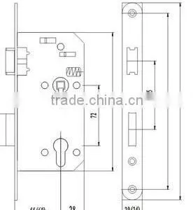 Brass Plated Privacy Mortise Lock Set thumbnail-3