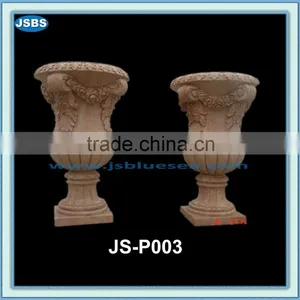 Hand Carved Marble Planter JS-P003Y thumbnail-1