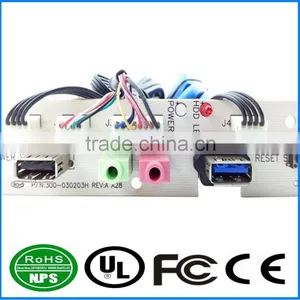 Front Panel Dual USB3.0+USB2.0+Power Switch+Reset SW+HD AUDIO I/O PC Board For Computer With Cable thumbnail-1