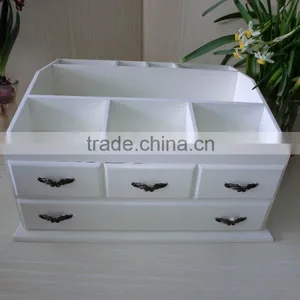 Luxury White Varnished Lacquer Handmade Division Drawer Handle Level House Furnishing Gift Box Jewelry Saving Box Wooden Box thumbnail-6