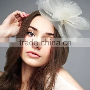Sinamay Fascinator Hat For Women Wedding Party Church Handmade Linen Formal Hat thumbnail-4
