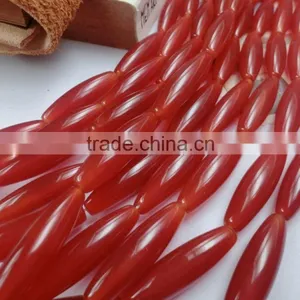 WholeSale 8*30mm Rice Red Agate Gemstone Loose Beads /semi-precious Stone thumbnail-1