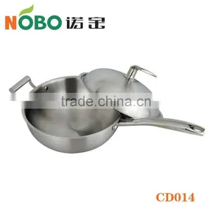 Top Quality Food Grade 304 Stainless Steel Cookng Frying Pan With Lids thumbnail-1
