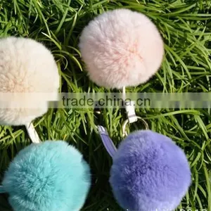New Arrival Big Soft Rabbit Fur Ball Key Chain thumbnail-5