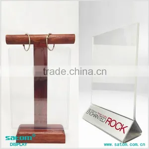 Wooden Material Menu Holder For A4 A5 A6 Leaflet thumbnail-1