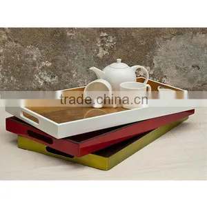 Decorative Party Melamine Serving Tray With Handles thumbnail-1
