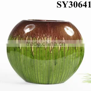 Indoor and Outdoor Ceramic Orange Flower Vase Wholesale thumbnail-4
