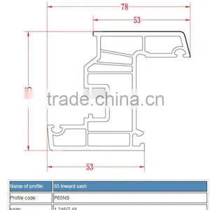Upvc Windows Doors/pvc Profiles/65 Inward Sash thumbnail-3
