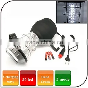 32 Led Powered by Hand Crank AAA Battery Solar Pannel Emergency Led Solar Camping Lantern Lamp thumbnail-1