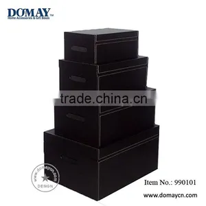 S/4 Faux Leather Storage Containers Set, thumbnail-1