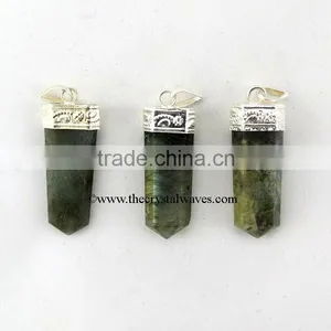Labradorite Metal Capped Flat Pencil Pendant thumbnail-1
