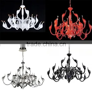 Gold Luxuxry Swan Iron Chandelier for Hotels thumbnail-4