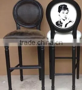 Leather Upholstery Louis Bar Chair thumbnail-1