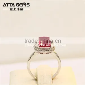 Beautiful Cushion Shape Synthetic Ruby Sapphire Gemstone 925 Silver Ring for Girl thumbnail-1