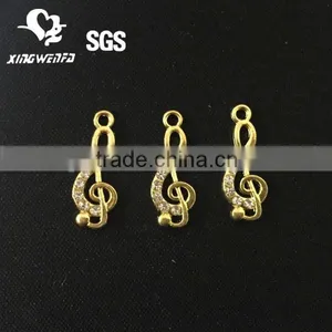 Musical Note Metal Pendant With Rhinestone for Underwear 5033# thumbnail-1