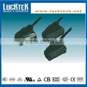 1 MALE TO 2 FEMALE PLUG SCART CABLE thumbnail-1