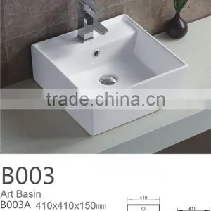 New Design Art Basin Ceramic Bathroom White Basin Square Shape New Design Single Hole Wash BasinYB003 thumbnail-2