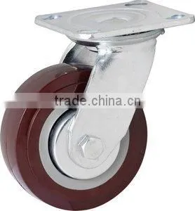 High Quality Swivel PU Heavy Duty Caster With Top Plate thumbnail-1