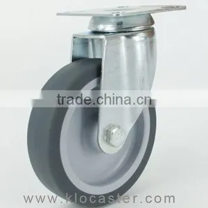 4" TPR Caster With Plate, 100mm TPR Light Duty Caster thumbnail-1
