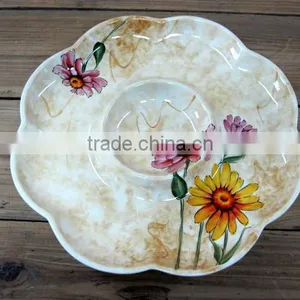 Wholesale Handpaint Daisy Ceramic Flower Shape Sweet Plate thumbnail-1