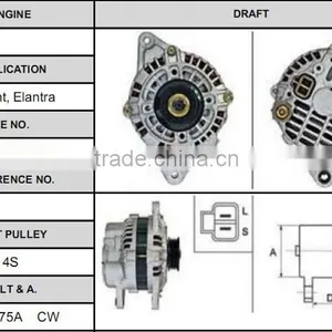 Upgrade Product Car Auto Alternator for Accent, Elantra 579193 Alternator thumbnail-1