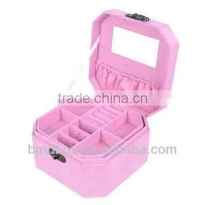 Octagonal Shape Exquisite Flocking Cheap Jewellry Box thumbnail-3