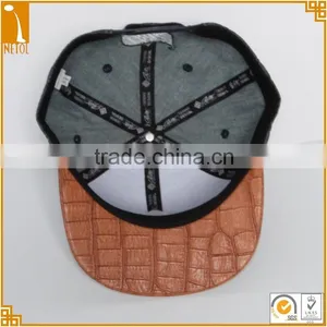 6 Panel Sports Style Leather Custom Snapback Baseball Caps thumbnail-4